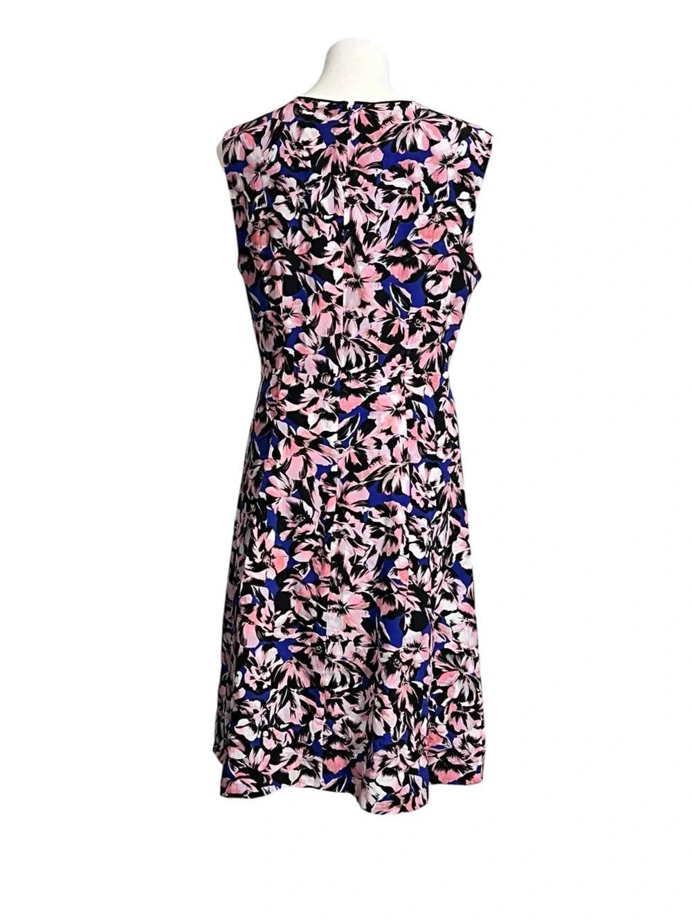 J. Crew dress 14 Pink/Blue Floral V-Neck A-line knee length office fall church